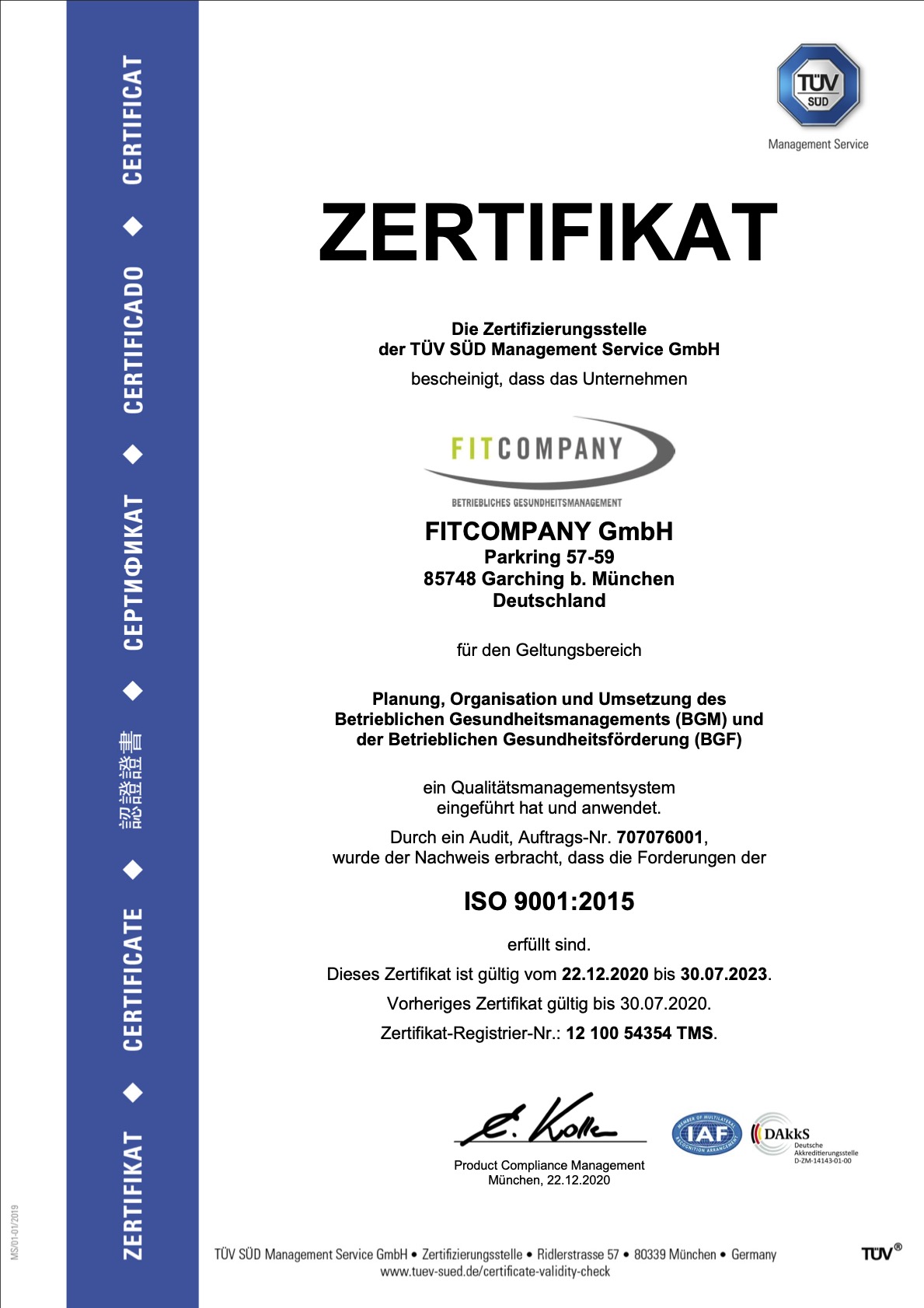 Zertifikat